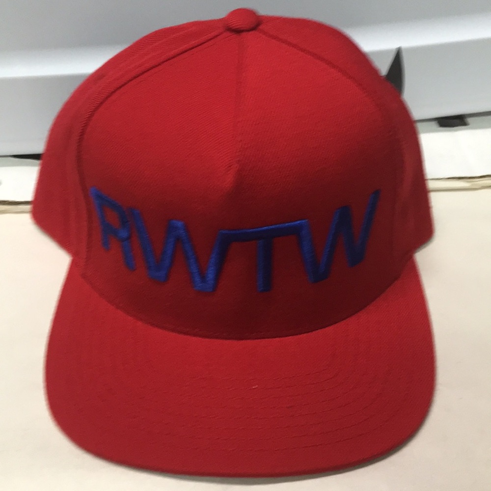 RWTW ( run with the winners) 
RED SNAPBACK HAT